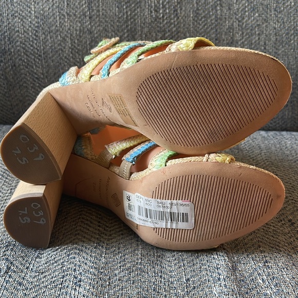Antonio Melani Raffia Ankle Strap Block Heels Sandals Size: 7.5M - Picture 12 of 16